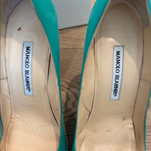 Manolo Blahnik Turquoise Heels - Picture 2 of 12